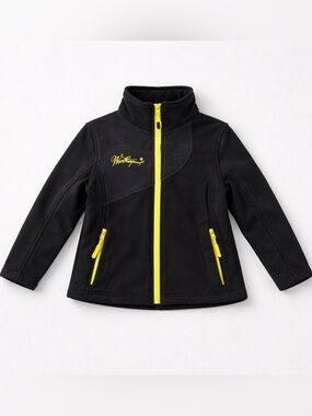 Weatherproof 2T Fleece lined Black Jacket with Yellow Zipper Accents